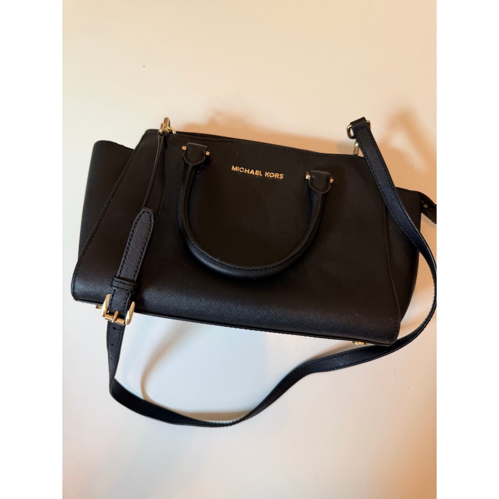 Michael Kors Satchel Women Medium Black Selma Saffiano Leather Crossbody Bag - Picture 3 of 8